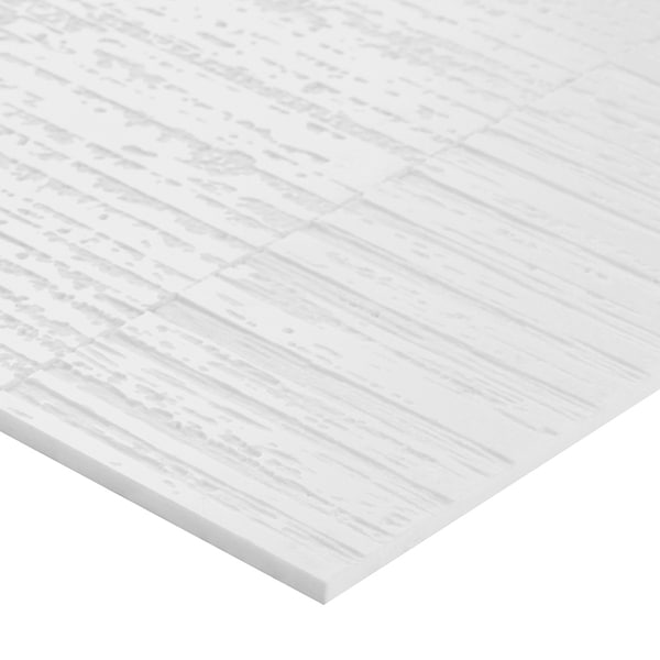 Stretto Carved Thassos 16x16 Textured Honed Marble Tile in White, View 10, open zoomed image