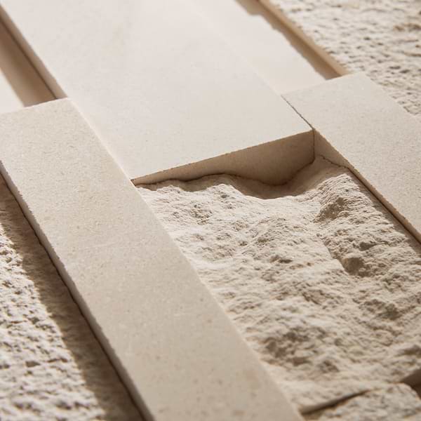 StackStone Ebbor Beige 3D Mixed Finish Limestone Mosaic Tile