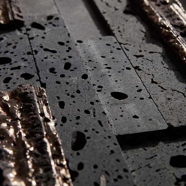 StackStone Steel Gray 3D Mixed Finish Lava Stone Mosaic Tile