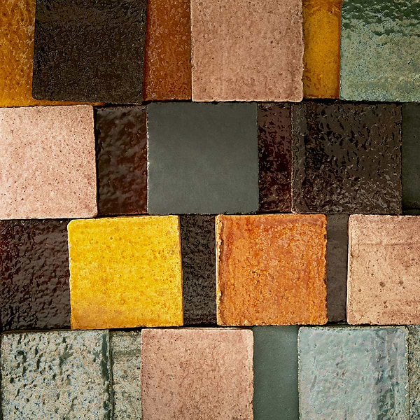Terra Ember Aqua Blue 4x4 Handmade Metallic Crackled Glossy Terracotta Tile in Blue, View 10, open zoomed image