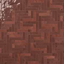 Zelora Chestnut Brown Herringbone Ceramic Mosaic Tile