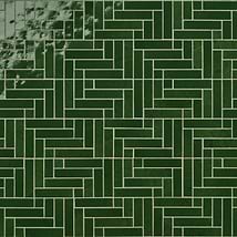 Zelora Forest Green Herringbone Glossy Ceramic Mosaic Tile