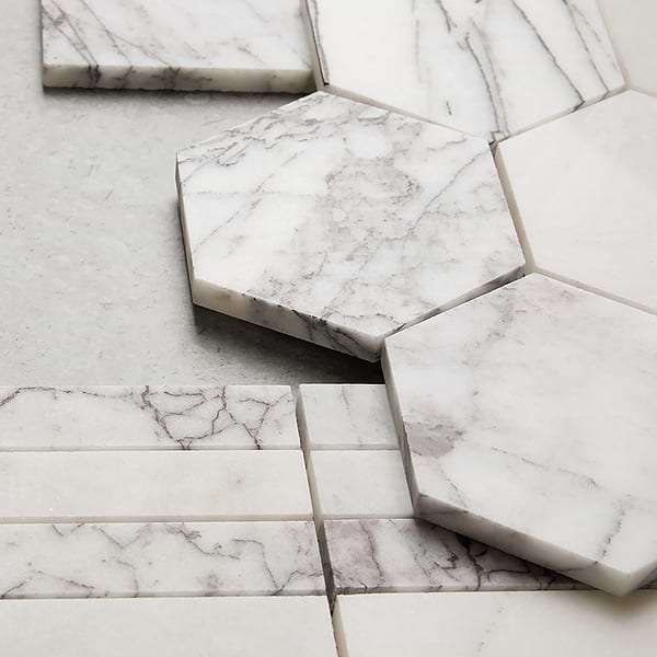 Lilac Premium 4" Hexagon Polished Marble Mosaic Tile