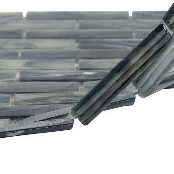 Artwater Iridescent Night Black 1x4 Polished Glass Mosaic Tile