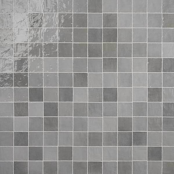 Portmore Gray 4x4 Glossy Ceramic Tile in Gray, View 1