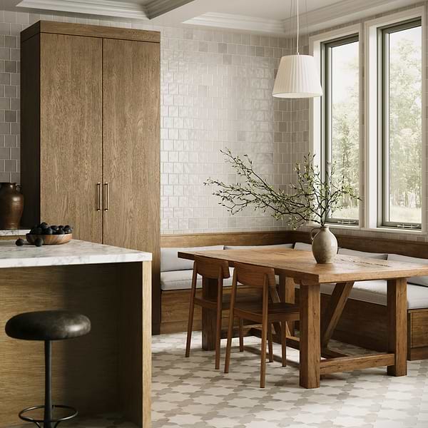 Montauk Sand Dune Beige 4x4 Mixed Finish Ceramic Tile in Cream, View 1