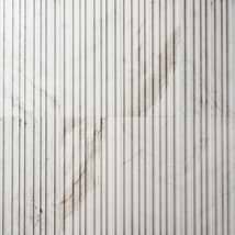 Stonework Barcode Alaska White 12x24 3D Polished Marble Tile