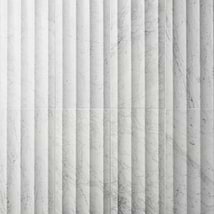 Stonework Fluted Carrara White 12x24 3D Honed Marble Tile