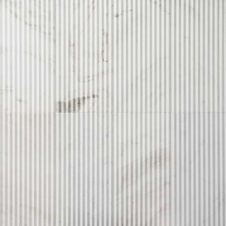 Stonework Peak Alaska White 12x24 3D Satin Marble Tile