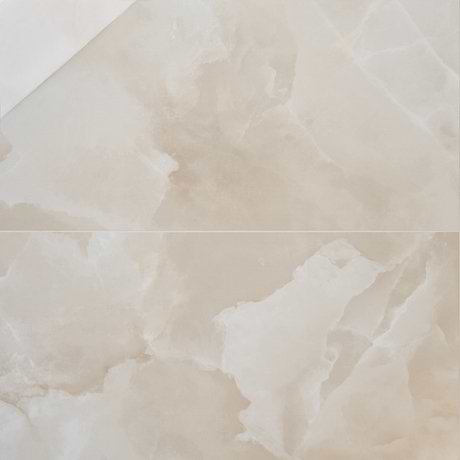 Harmonyx Coconut White 24x48 Onyx Look Polished Porcelain Tile