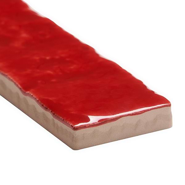 Wabi Sabi Crimson Red 1.5x9 Glossy Ceramic Tile