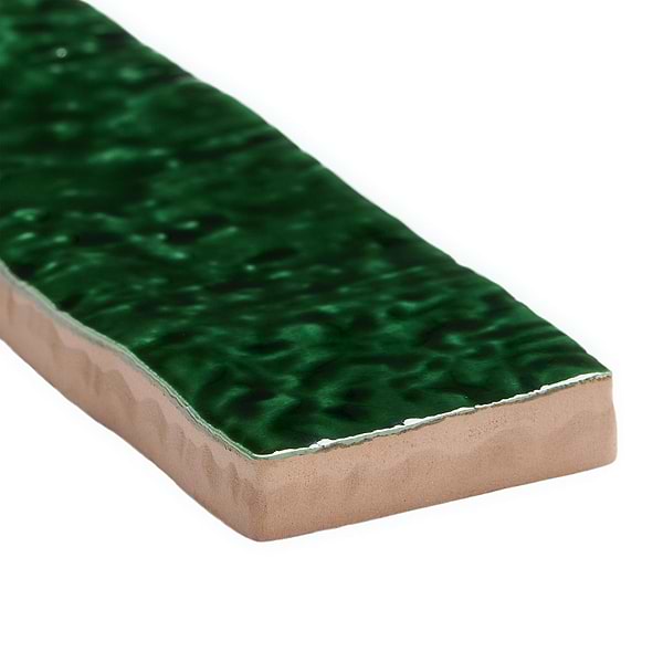 Wabi Sabi Emerald Green 1.5x9 Crackled Glossy Ceramic Tile
