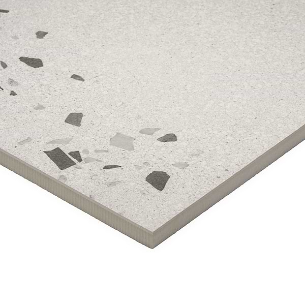 Kobe Cement Ice White 24x48 Terrazzo Look Matte Porcelain Tile