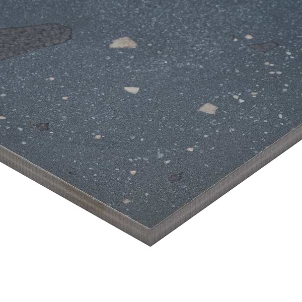Kobe Cement Ocean Blue 24x48 Terrazzo Look Matte Porcelain Tile