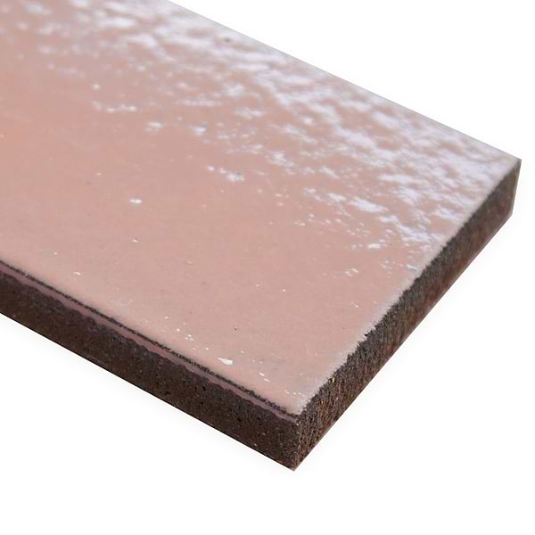 Color One Blush Pink 2x8 Glossy Lava Stone Tile 