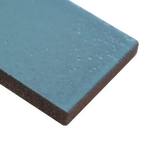 Color One Turquoise Blue 2x8 Glossy Lava Stone Tile