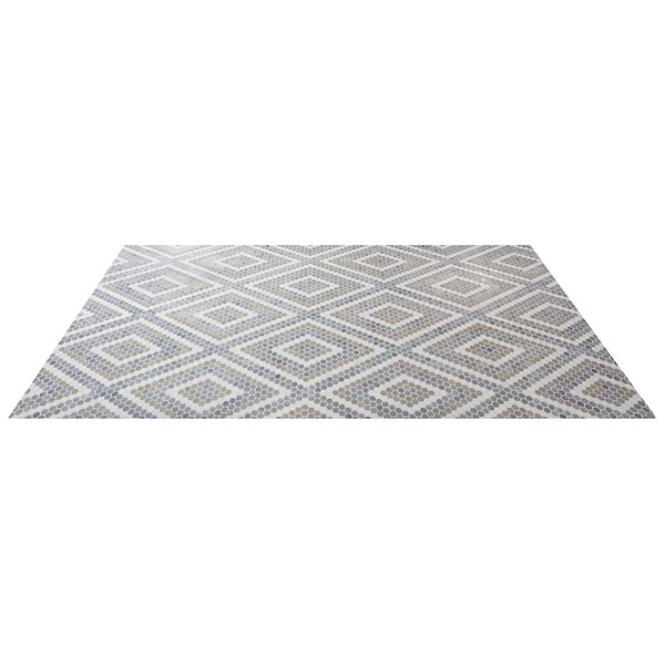 Juno Diamond Beige and Gray 1" Hexagon Polished Marble Mosaic Tile