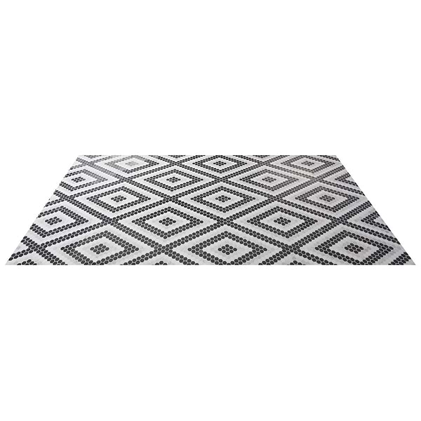 Juno Diamond Black and White 1" Hexagon Polished Marble Mosaic Tile