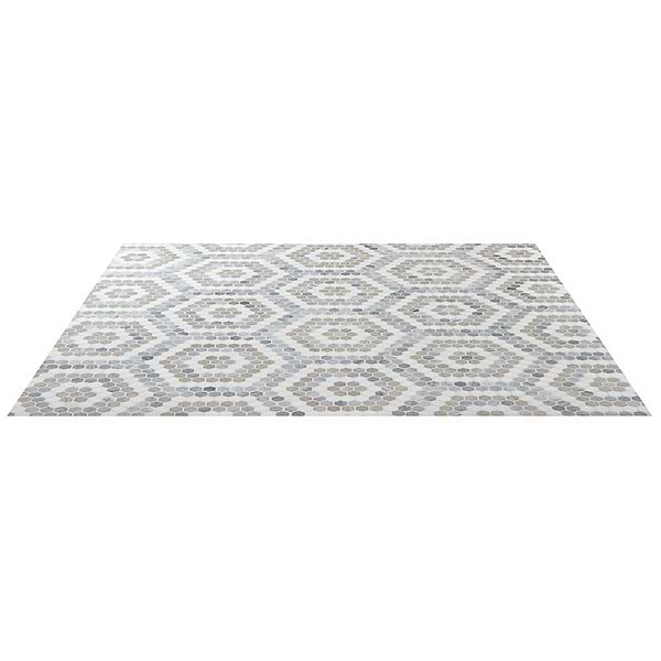 Juno Honeycomb Beige and Gray 1" Hexagon Polished Marble Mosaic Tile