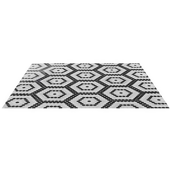 Juno Honeycomb Black and White 1" Hexagon Polished Marble Mosaic Tile