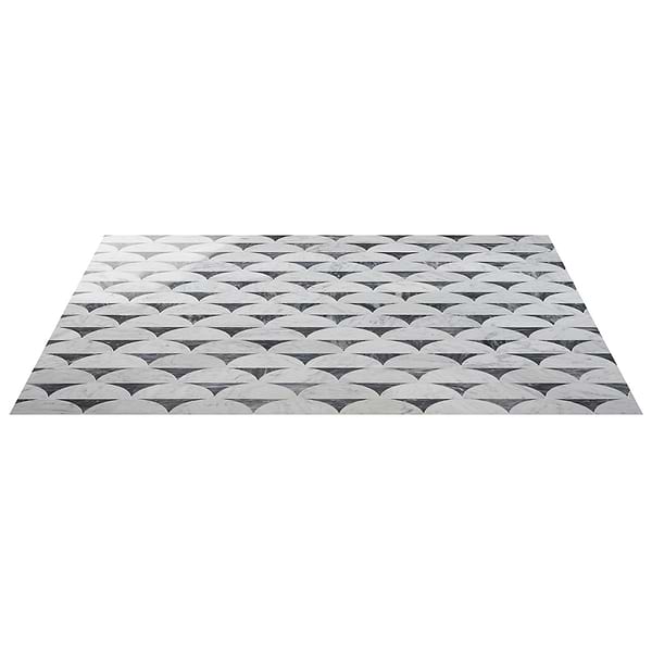 Moonrise Bardiglio Gray Polished Marble Waterjet Mosaic Tile