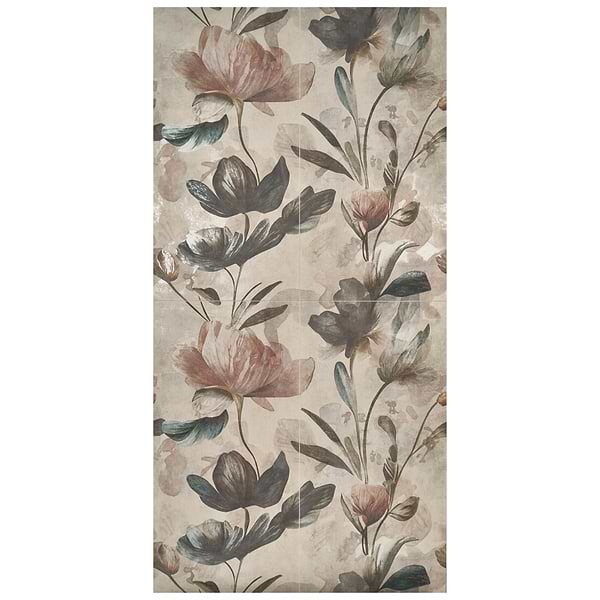 Art Gallery by Paula Purroy Lily Multicolor 24x48 Artisan Decor Matte Porcelain Tile