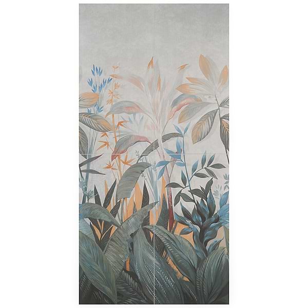 Art Gallery by Paula Purroy Terrace Blue and Green 24x48 Artisan Decor Matte Porcelain Tile