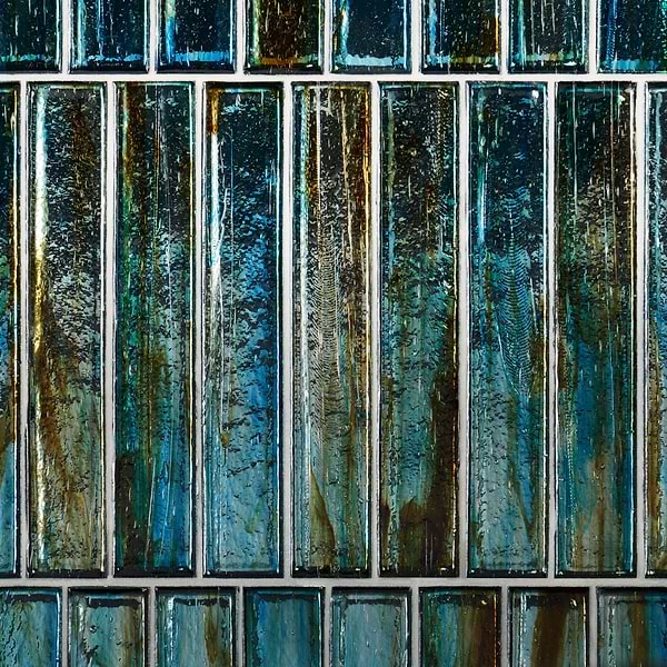 Komorebi Brick Juneau Spring Multicolor 2x12 Polished Glass Subway Tile