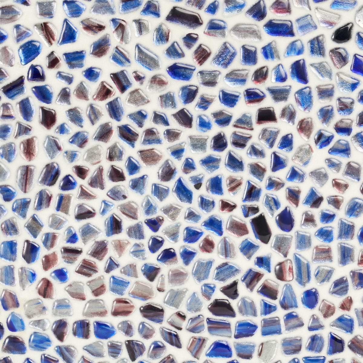 Komorebi Pebble Bayou Blue Polished Glass Mosaic Tile