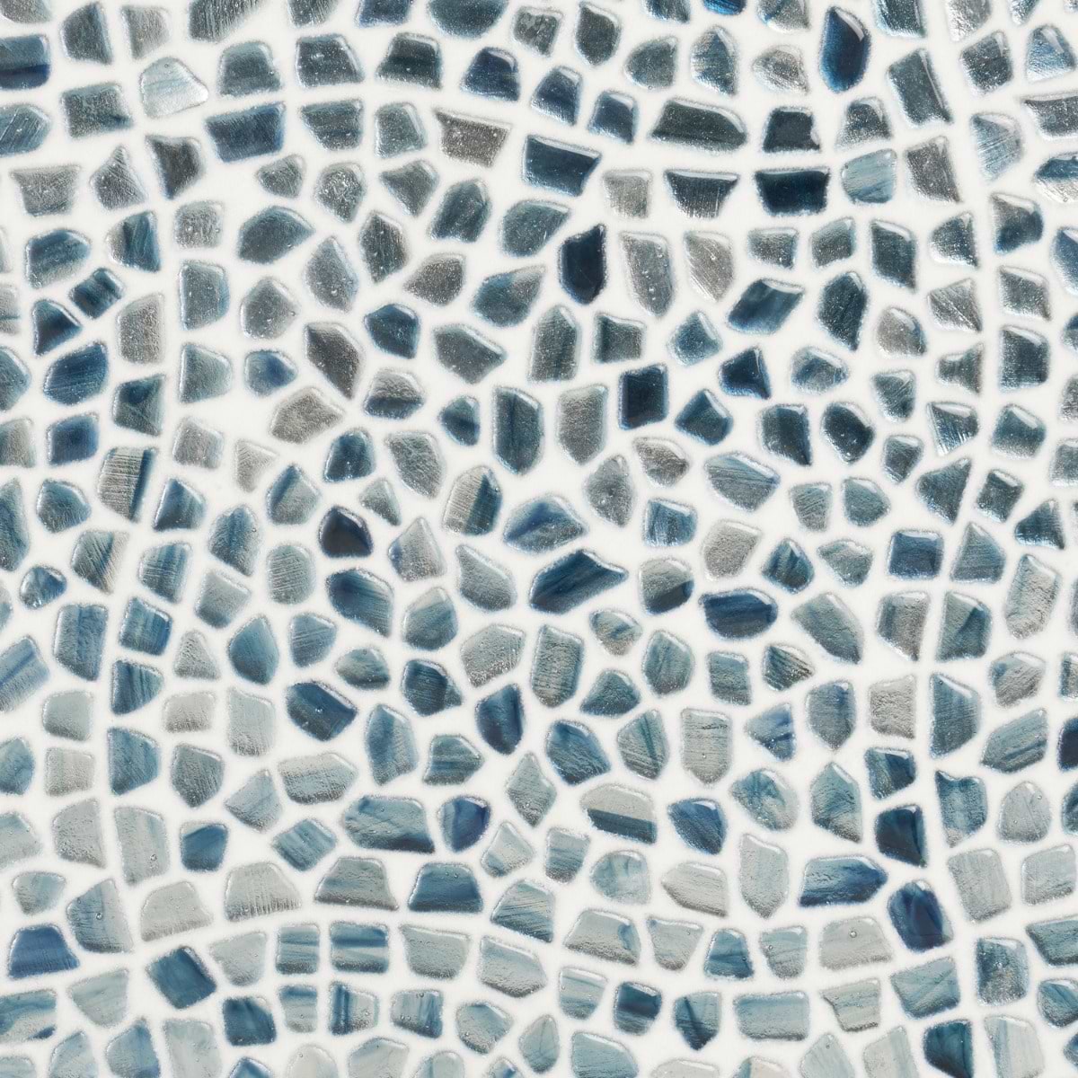 Komorebi Pebble Jet Stream Blue Polished Glass Mosaic Tile