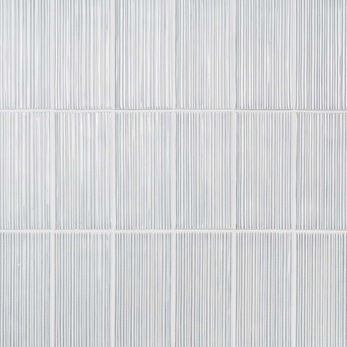 Nabi Subway Arctic Blue 4.5x9 Fluted Ridged Crackled Glossy Glass Tile