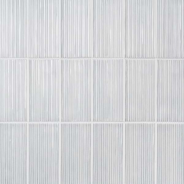 Nabi Subway Arctic Blue 4.5x9 Fluted Ridged Crackled Glossy Glass Tile