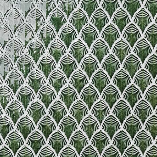 Nabi Fishscale Deep Emerald Green 3x4" Crackled Glossy Glass Mosaic Tile