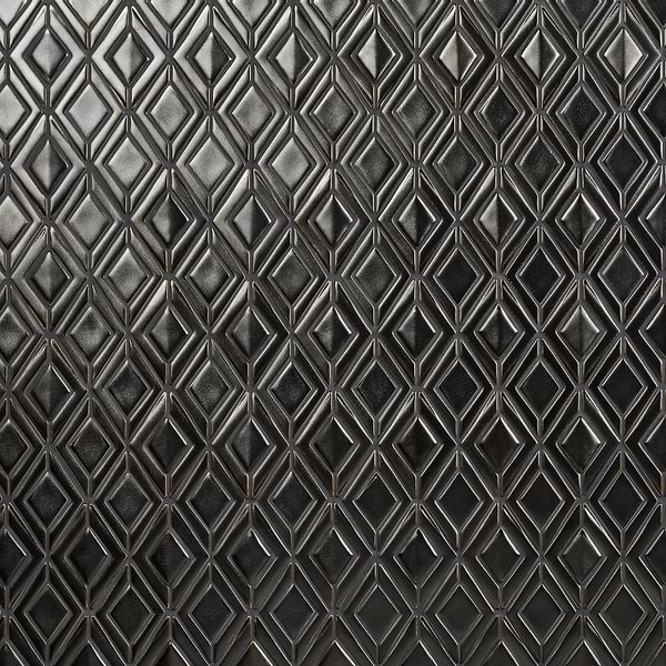 Nabi Jewel Metallic Gunmetal Gray 3D Matte Glass Mosaic Tile