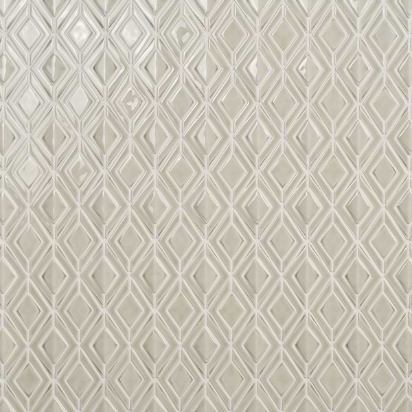 Nabi Jewel Tundra Gray 3D Crackled Glossy Glass Mosaic Tile