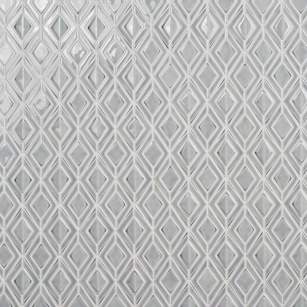 Nabi Jewel Arctic Blue 3D Crackled Glossy Glass Mosaic Tile