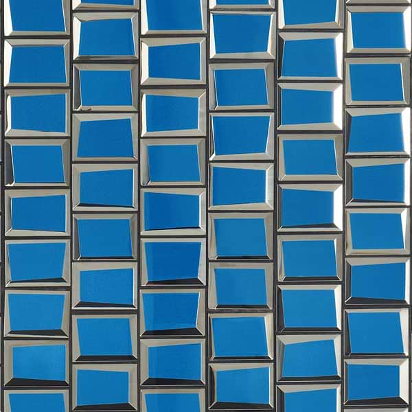 Rumi Glam Blue 2x3 Polished Mirrored Glass Mosaic Tile