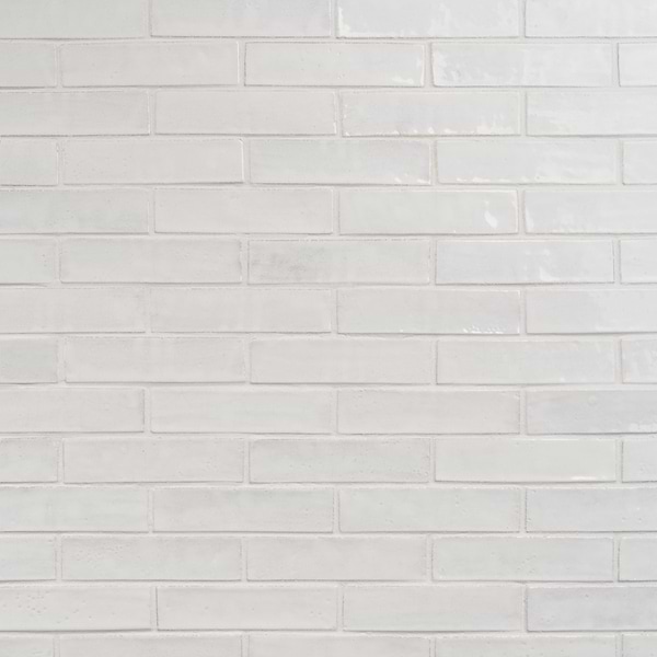 Emery White 2x8 Handmade Crackled Glossy Terracotta Subway Tile