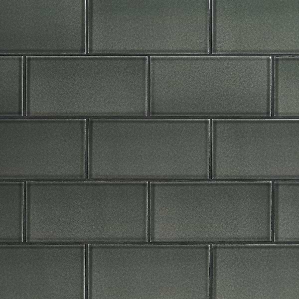 Seaside Ash Gray 4x8 Crackled Glossy Ceramic Tile