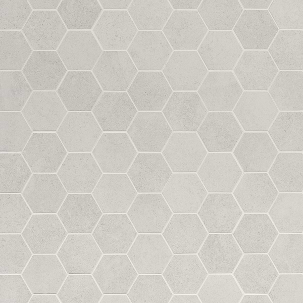 New Rock Perla White 3" Hex Limestone Look Matte Porcelain Mosaic Tile