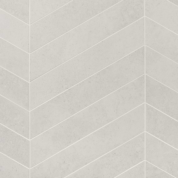 New Rock Perla White 4x21 Chevron Limestone Look Matte Porcelain Tile