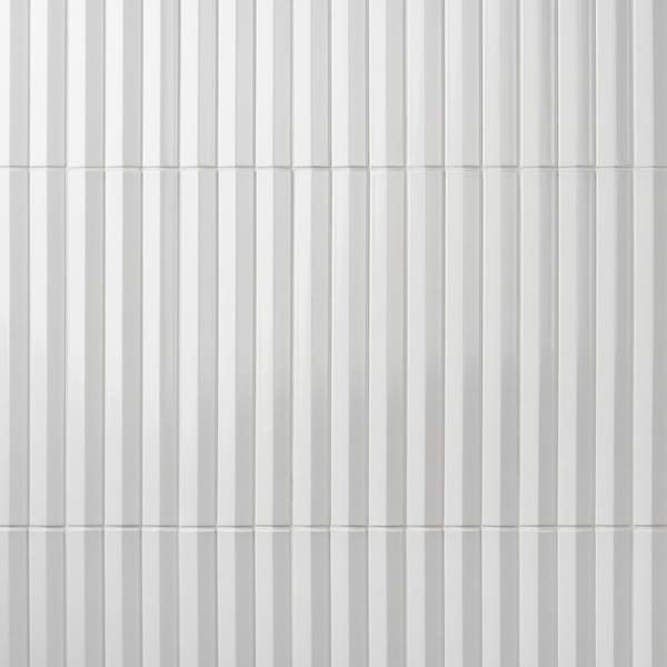 Ponto Bianco White Fluted 5x16 3D Polished Porcelain Tile