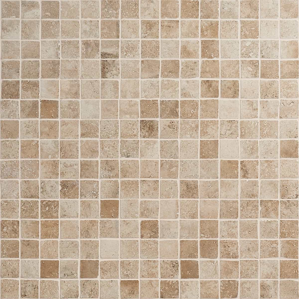 Seville Delfi Dark Beige 2x2 Travertine Look Matte Porcelain Mosaic Tile