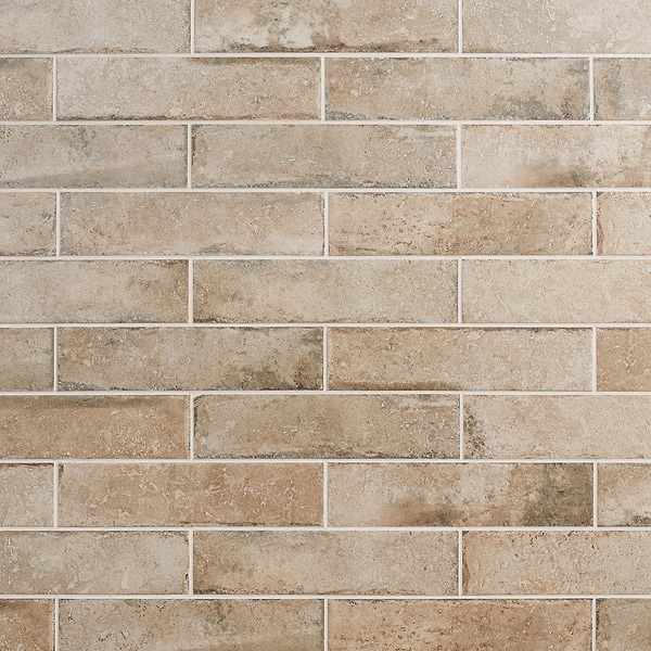 Sample-Seville Delfi Dark Beige 3x12 Travertine Look Matte Porcelain Tile