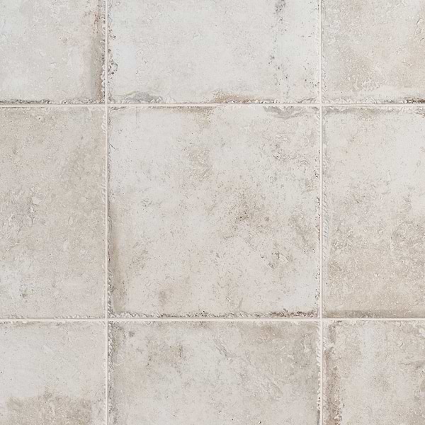 Seville Olimpia White 12x12 Travertine Look Matte Porcelain Tile