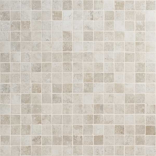 Seville Olimpia White 2x2 Travertine Look Matte Porcelain Mosaic Tile