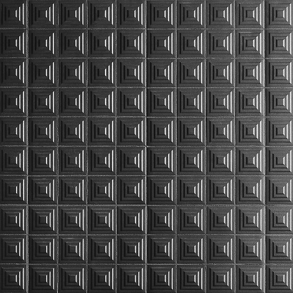 Kinzie Pyramid Charcoal Black 8x16 3D Matte Ceramic Tile