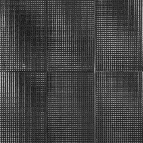 Kinzie Waffle Charcoal Black 8x16 Textured Matte Ceramic Tile in Charcoal, View 2, open zoomed image