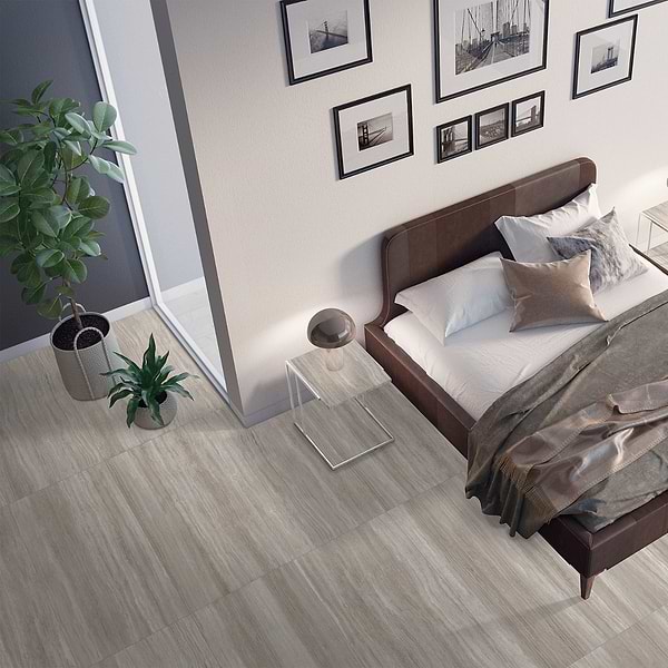 Nashville Taupe 24x48 Travertine Look Matte Porcelain Tile