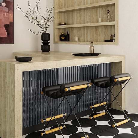 Ponto Metallic Gray Fluted 5x16 3D Polished Porcelain Tile